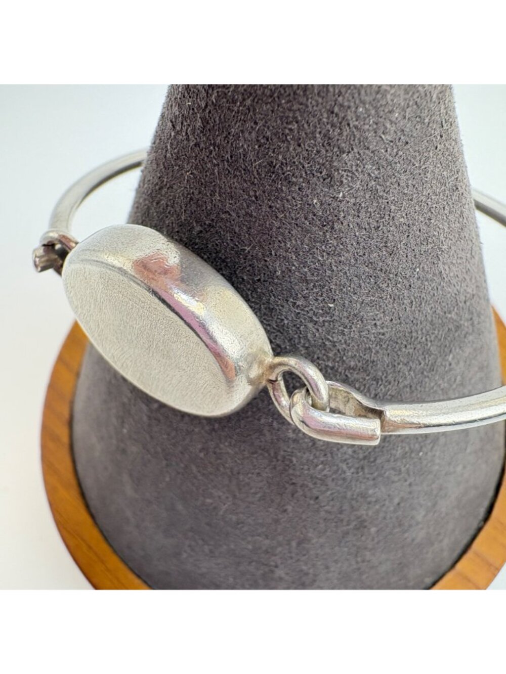 Engravable ID Bangle Bracelet Sterling Silver 925 One Size - Picture 4 of 12